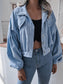 NicholesGifts Women Lantern Sleeve Cropped Corduroy Jacket nicholesgifts