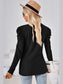 Women Round Neck Puff Long Sleeve Blouse nicholesgifts