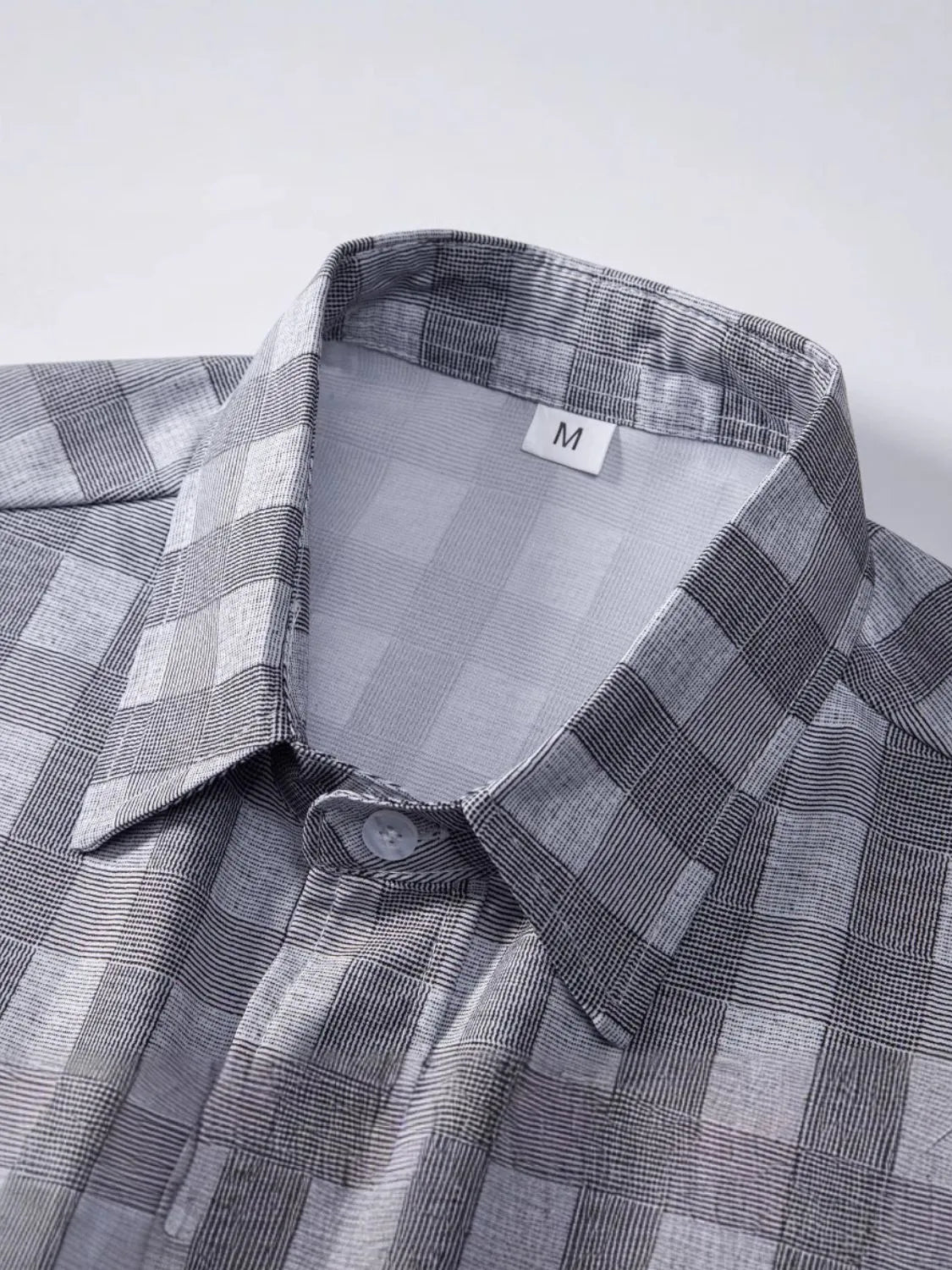 Men's Plus Size Casual Plaid Short Sleeve Button-Down Shirt Trendsi