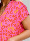 Printed V-Neck Cap Sleeve Blouse nicholesgifts