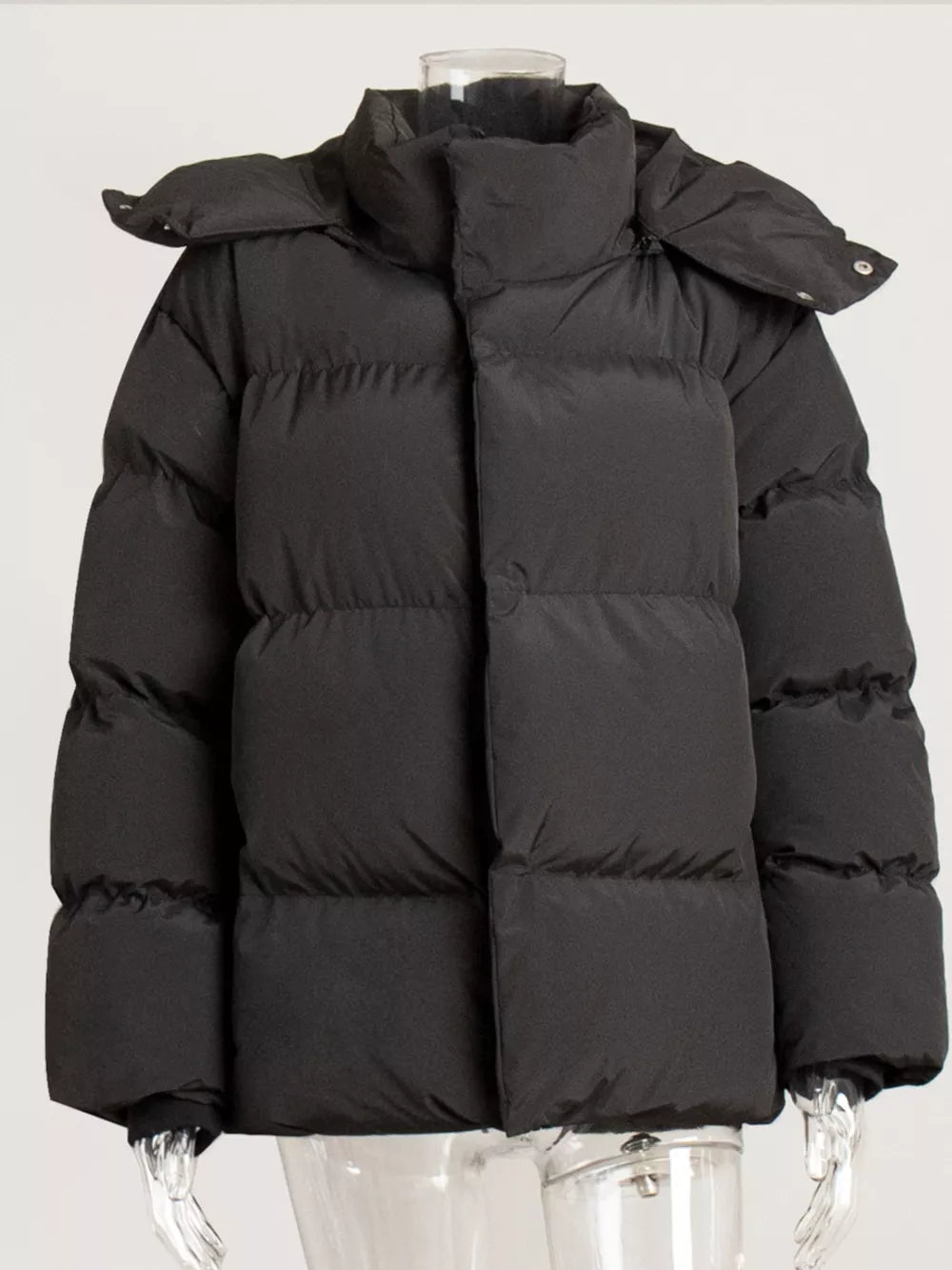 Pocketed Zip Up Hooded Puffer Jacket nicholesgifts