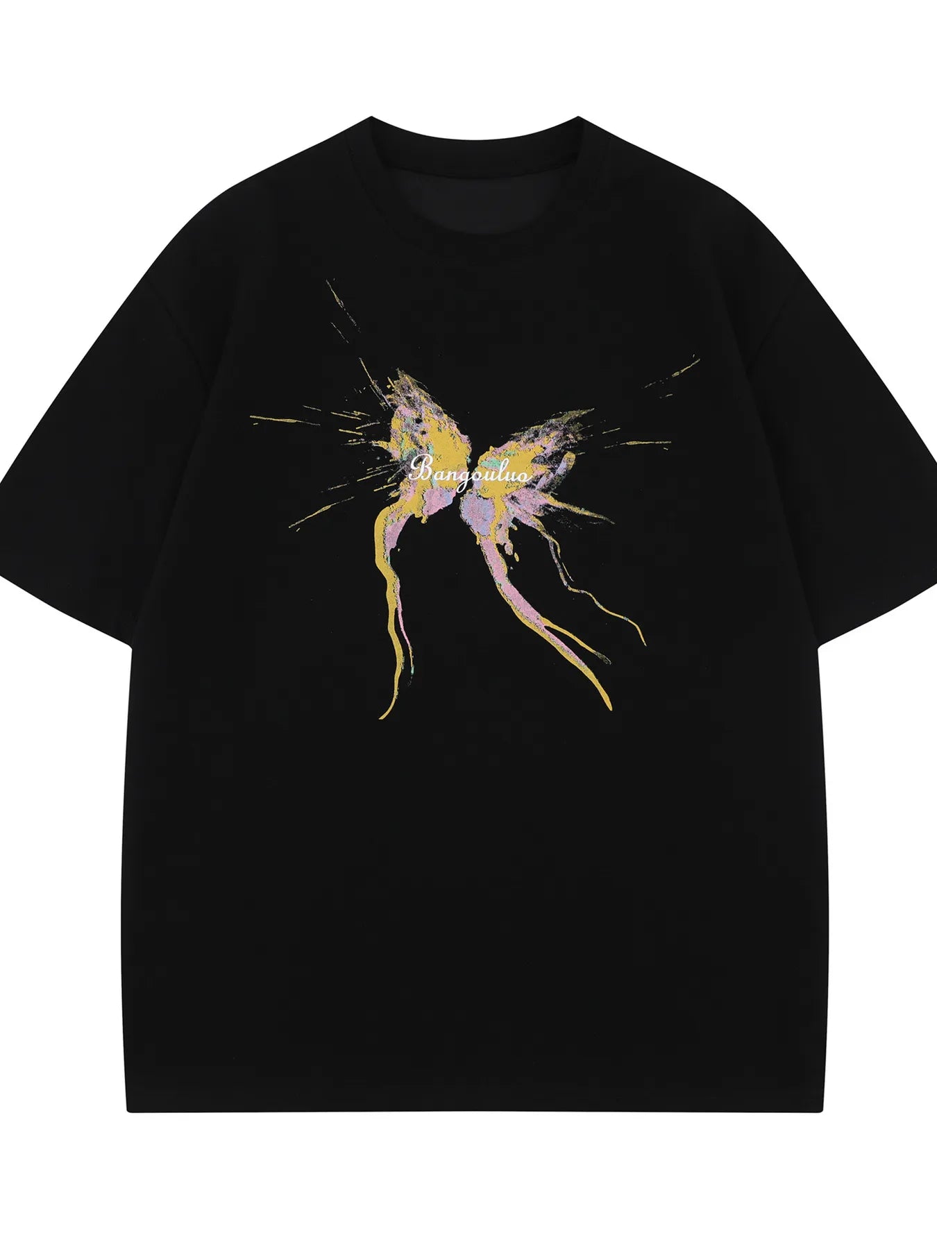 Men's Butterfly Splash Art Round Neck T-Shirt Trendsi