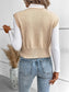 Full Size Button Up V-Neck Sweater Vest nicholesgifts