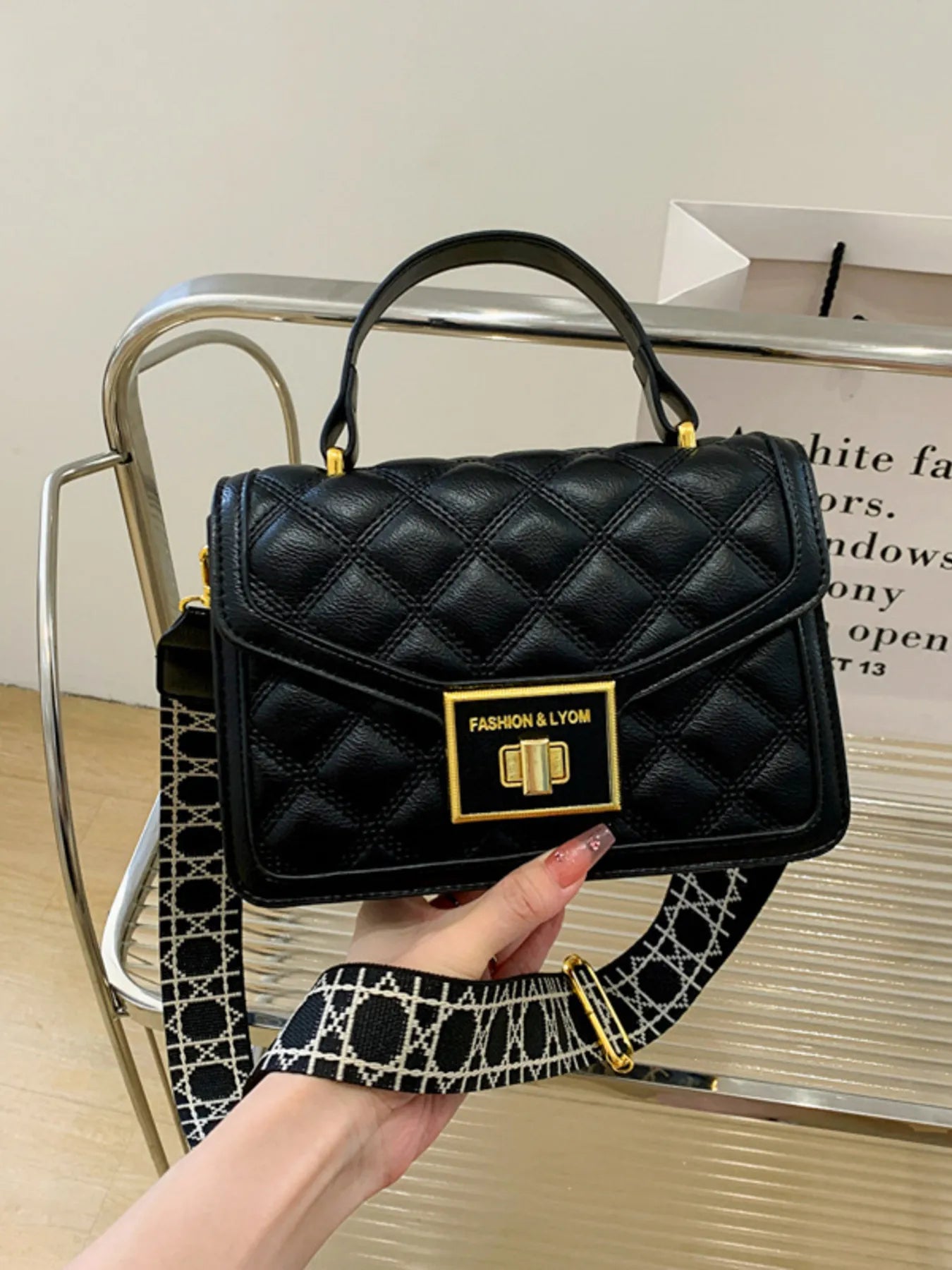 Quilted Adjustable Strap Shoulder Bag Trendsi
