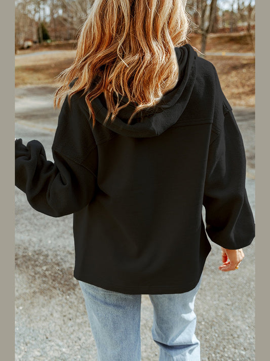 Zip-Up Drawstring Hooded Jacket nicholesgifts