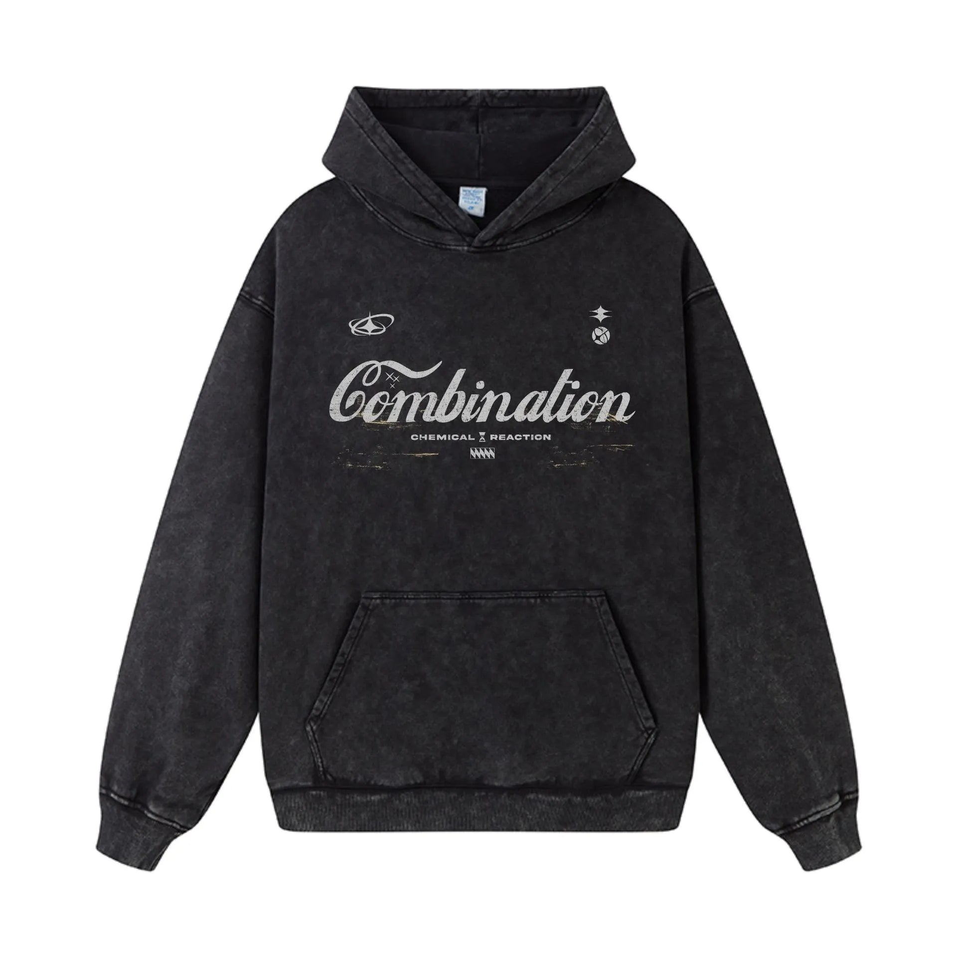 Men's Letter Washed Kangaroo Pocket Hoodie NicholesGifts