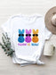 Rabbit Round Neck Short Sleeve T-Shirt nicholesgifts