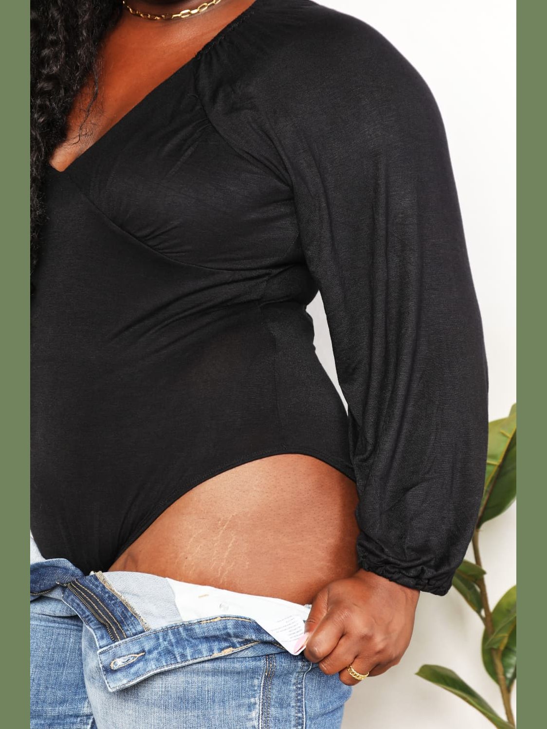 Culture Code Full Size V- Neck Bodysuit