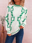 Contrast Round Neck Long Sleeve Sweater nicholesgifts