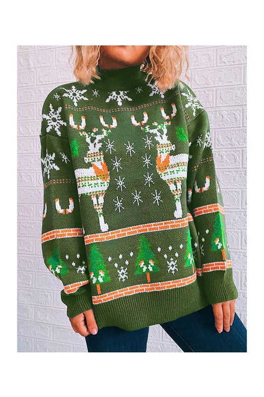 Turtleneck Drop Shoulder Long Sleeve Sweater NicholesGifts