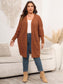 Plus Size Open Front Cardigan With Pockets nicholesgifts