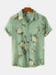 Men's Plus Size Floral Print Short Sleeve Button Down Shirt nicholesgifts