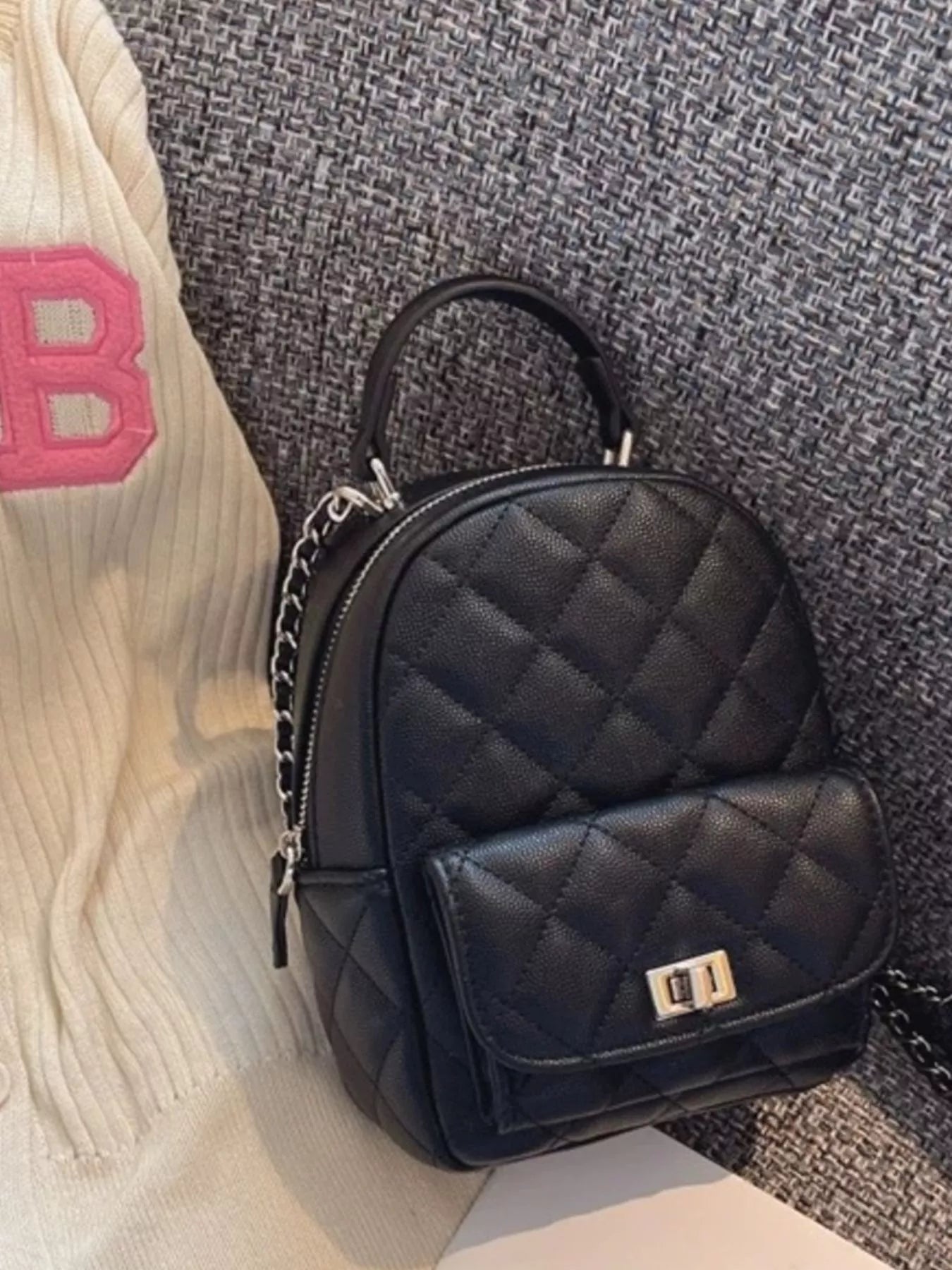 Quilted Mini Backpack Bag nicholesgifts