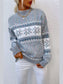 Women Snowflake Pattern Mock Neck Sweater nicholesgifts