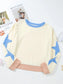 Women Star Contrast Round Neck Long Sleeve Sweatshirt nicholesgifts