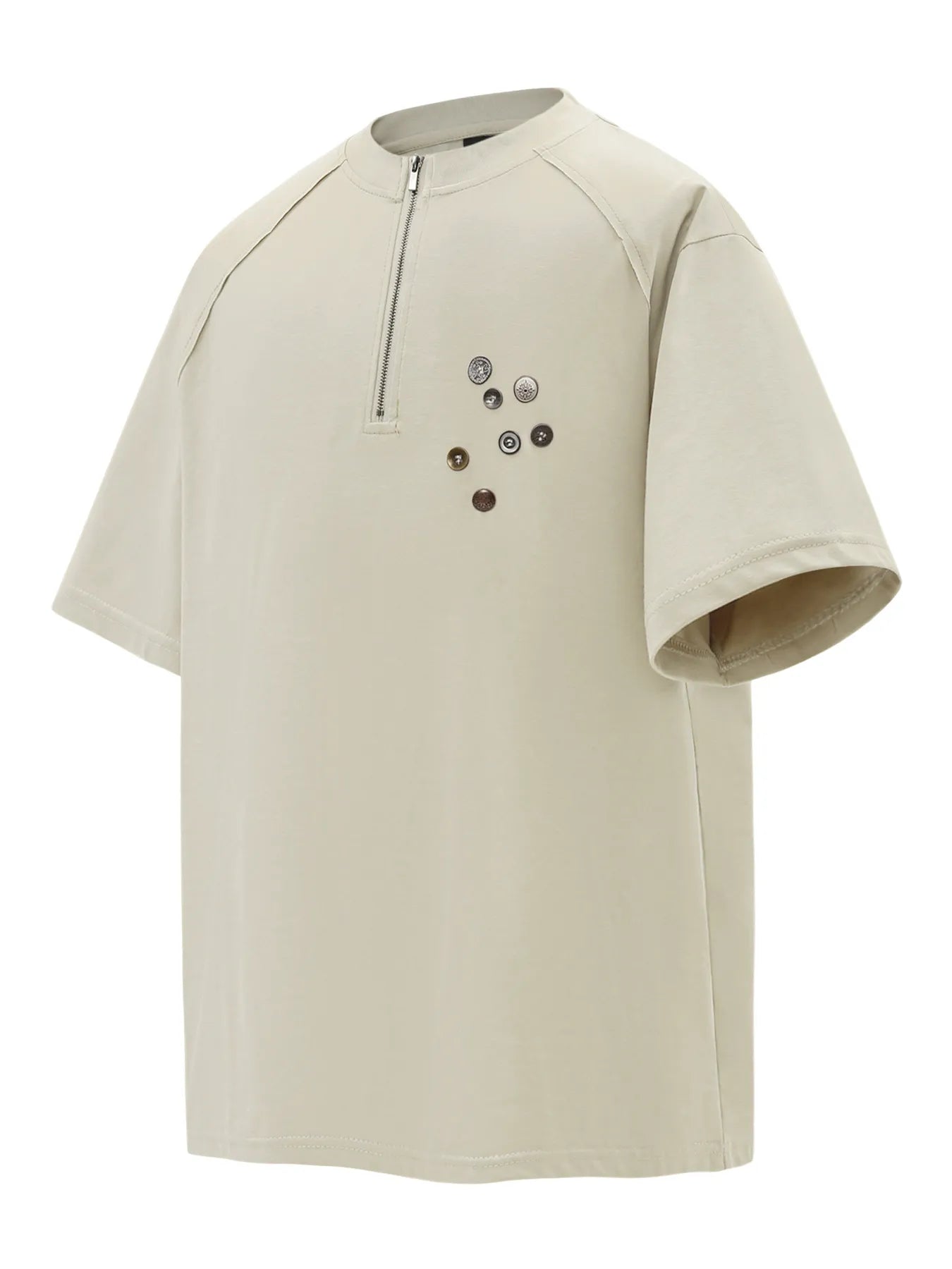Men's Quarter-Zip Short Sleeve T-Shirt Trendsi