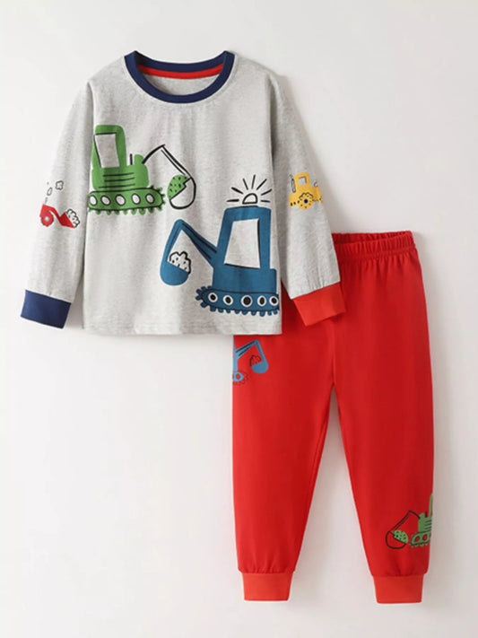 Children's Construction Vehicle Print Pajama Set NicholesGifts