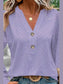 Eyelet Notched Long Sleeve T-Shirt nicholesgifts