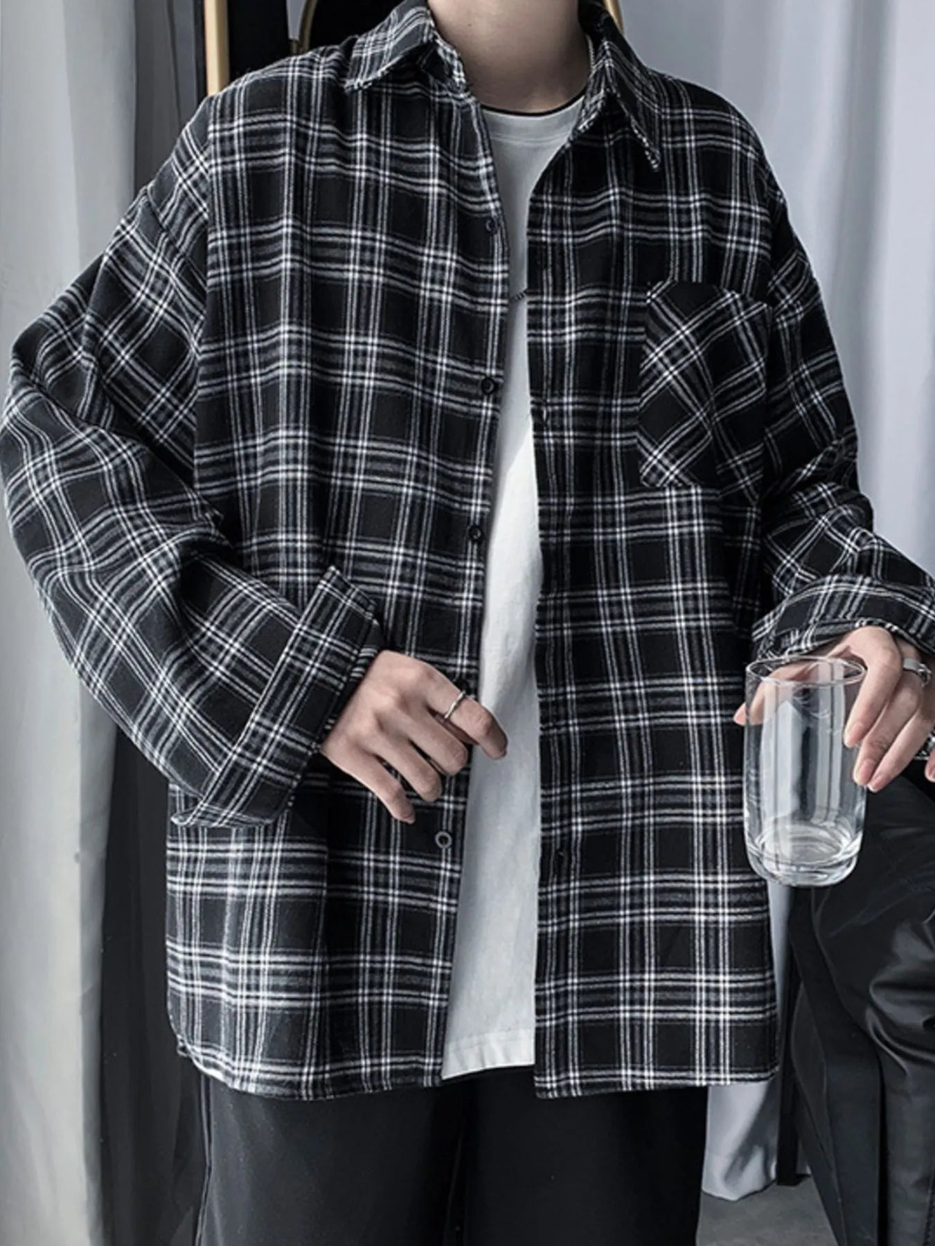 Men's Plaid Button Up Long Sleeve Shirt NicholesGifts