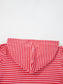 Striped Puff Sleeve Hoodie with Drawstring nicholesgifts
