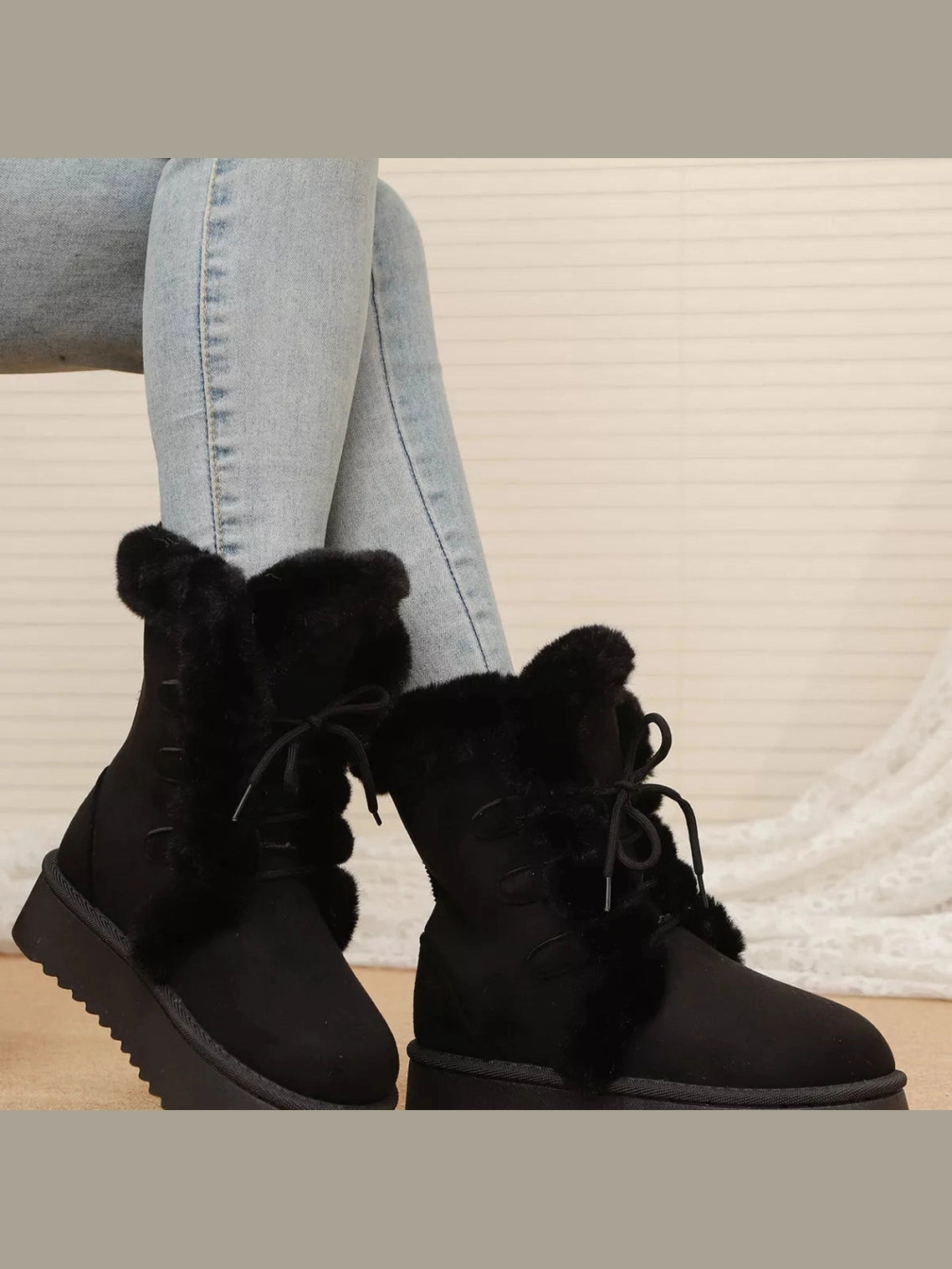 Lace-Up Winter Boots Trendsi