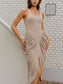 Ruched Detail Slit Midi Dress nicholesgifts