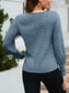 Ribbed Round Neck Lantern Sleeve Knit Top nicholesgifts