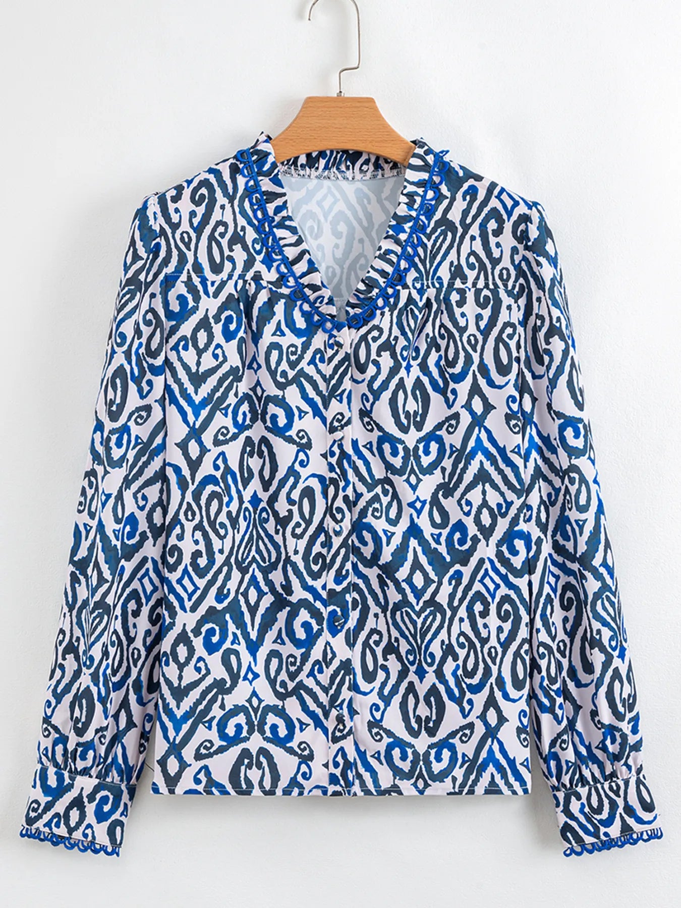 Paisley Print Long Sleeve Blouse NicholesGifts