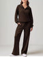 Relaxed Fit Quarter-Zip Top and Pants Set nicholesgifts