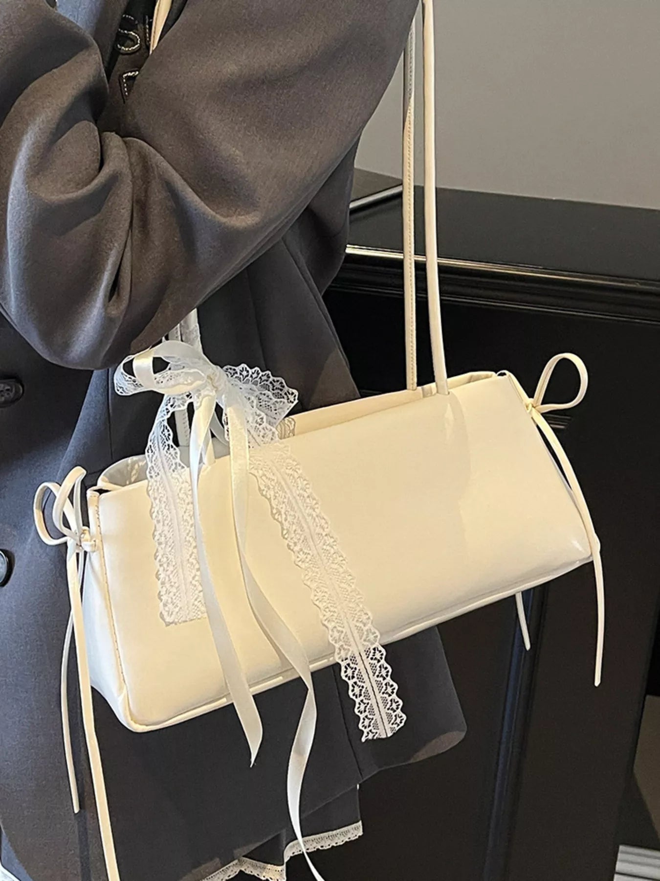 Lace Decor Shoulder Bag nicholesgifts