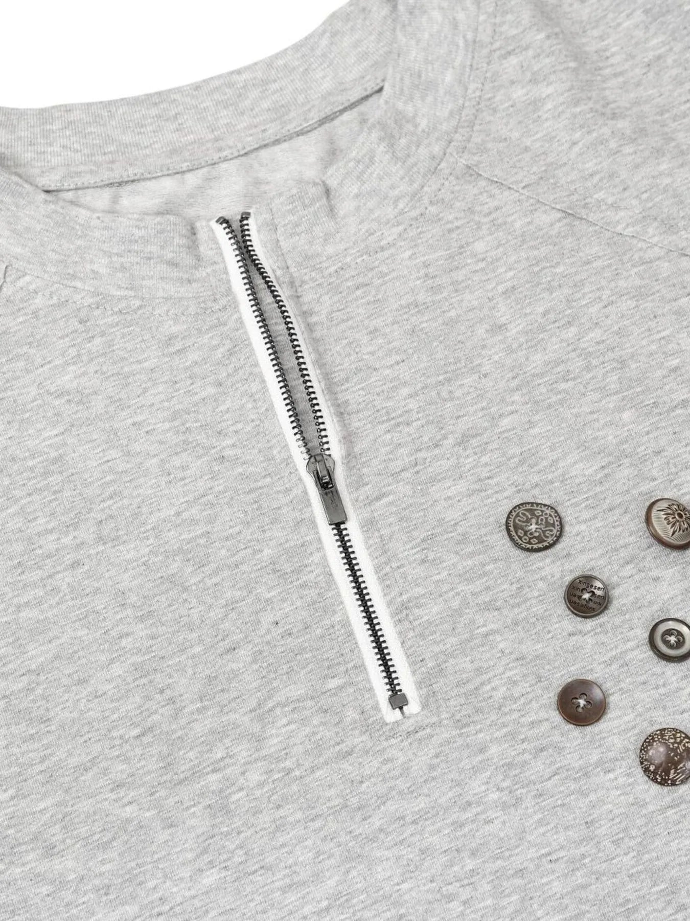Men's Quarter-Zip Short Sleeve T-Shirt Trendsi