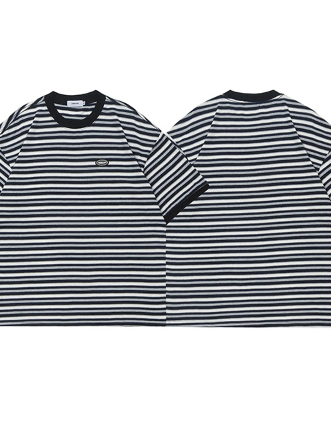 Men's Classic Striped Cotton Crew Neck T-Shirt NicholesGifts