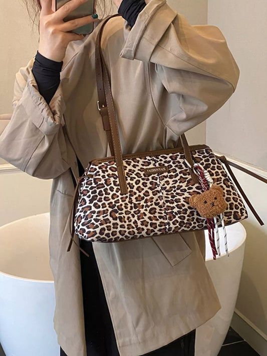 Leopard Adjustable Strap Shoulder Bag nicholesgifts