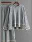 High-Low Round Neck Top and Pants Sweater Set nicholesgifts