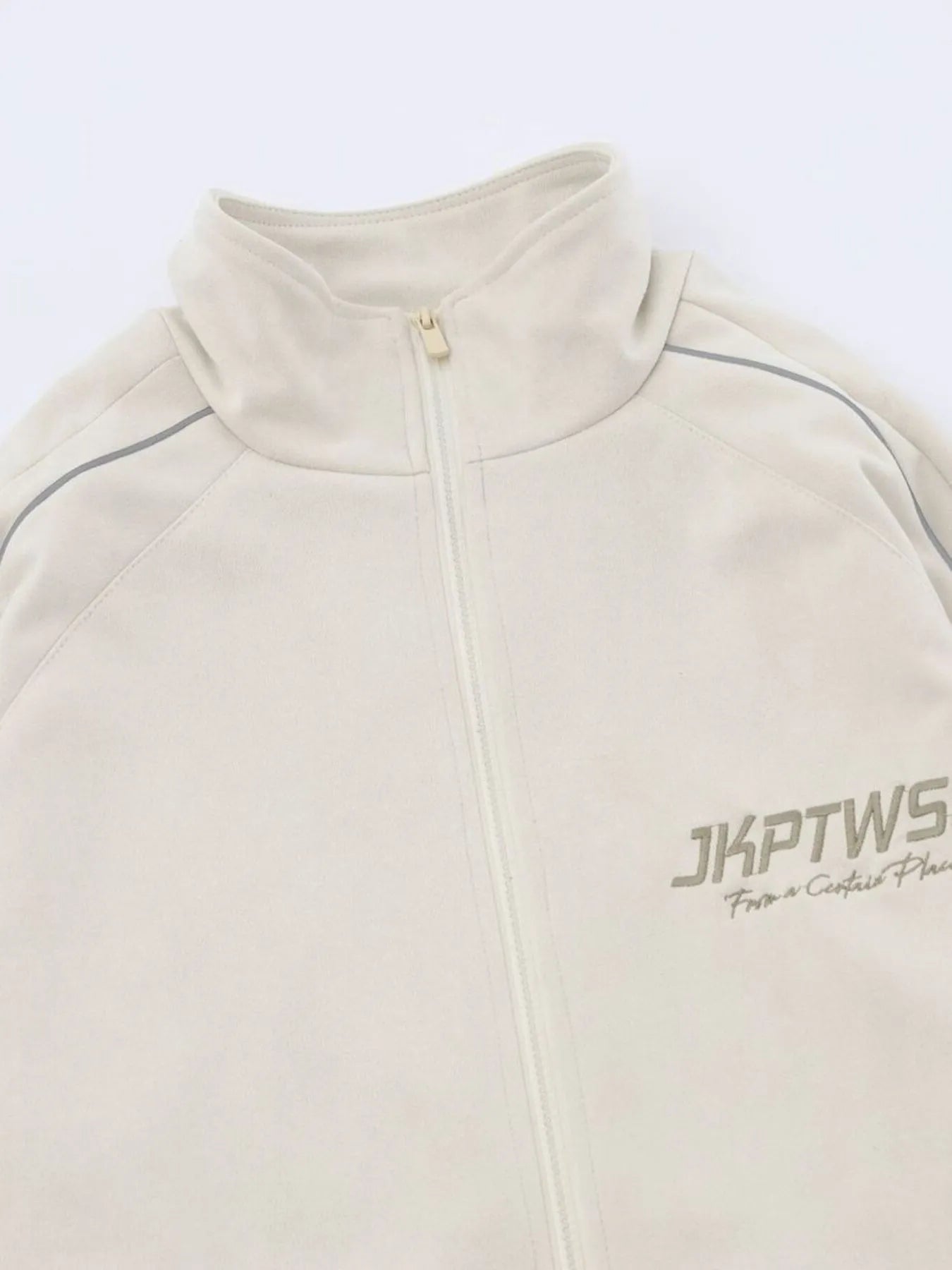 Men's Letter Graphic Track Jacket with Contrast Trim Trendsi