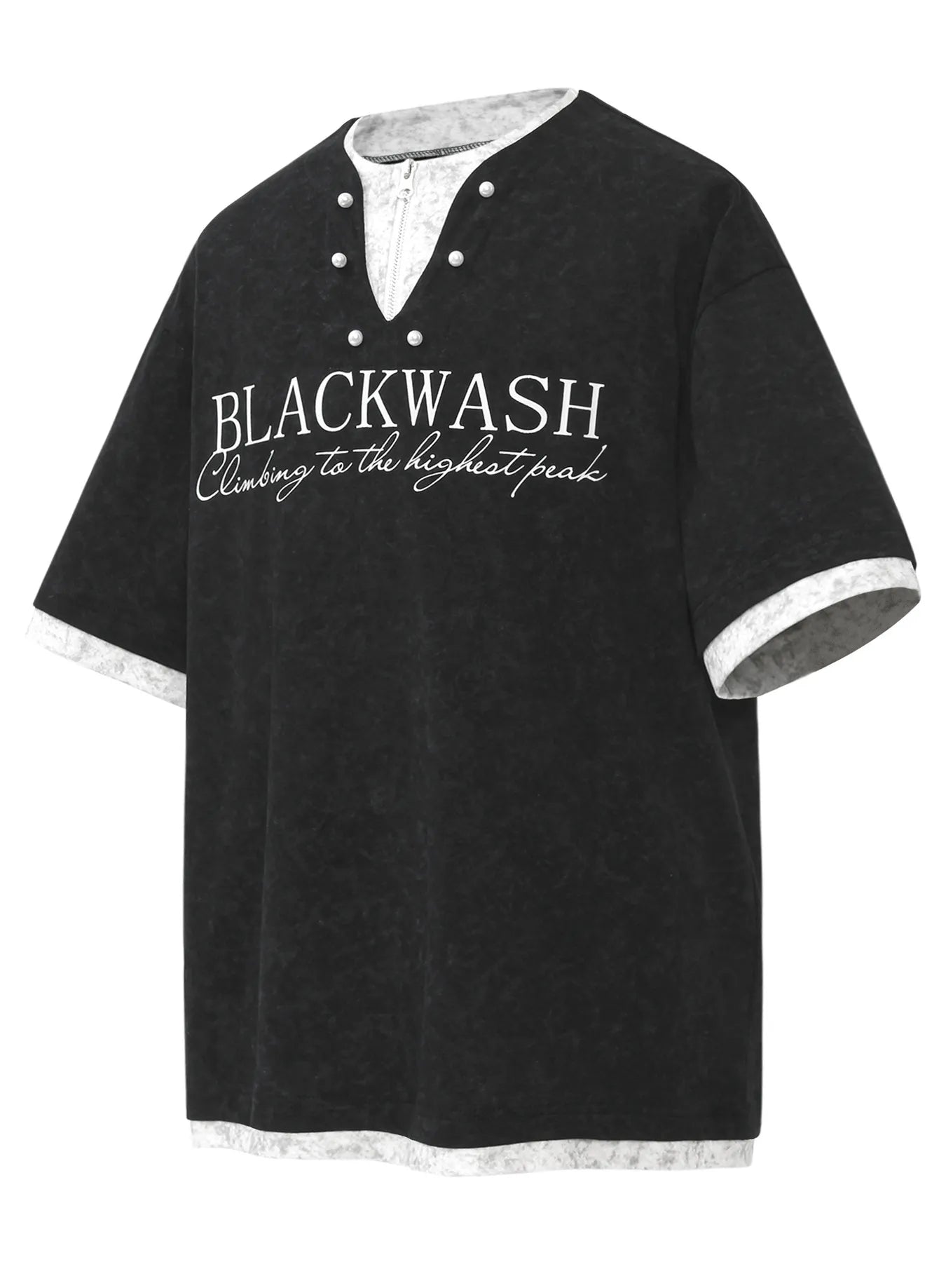 Men's Letter Graphic Round Neck Short Sleeve Contrast Trim T-Shirt Trendsi