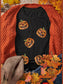 Sequin Pumpkin Round Neck Short Sleeve T-Shirt nicholesgifts