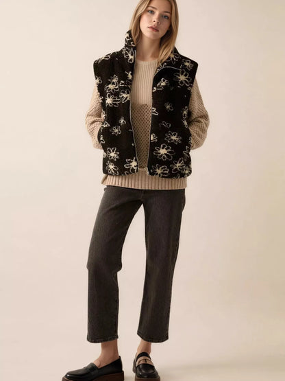 Zip Up Vest Coat with Pockets nicholesgifts