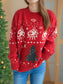 Christmas Element Round Neck Long Sleeve Sweater nicholesgifts