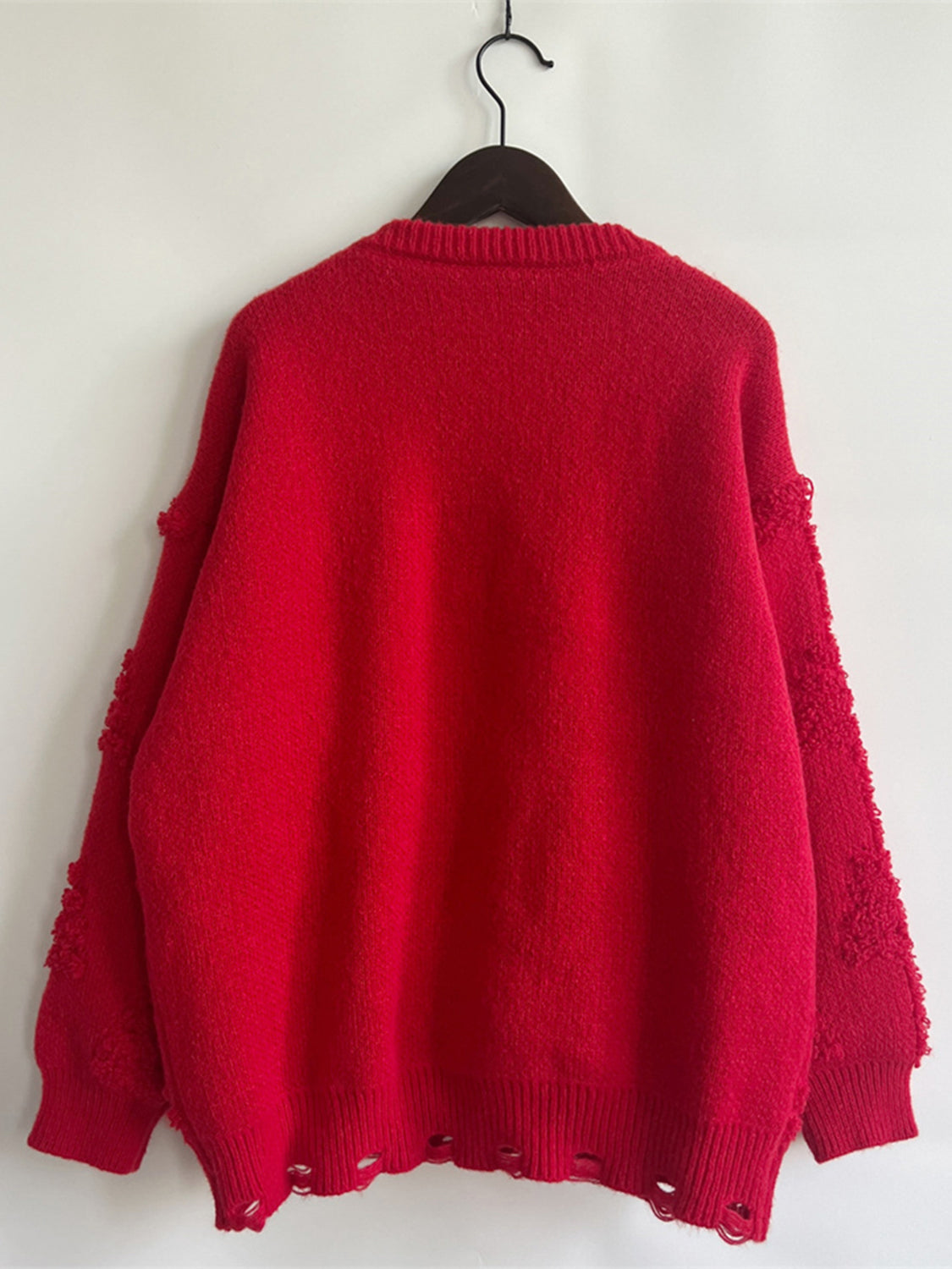 Pearl Detail Round Neck Long Sleeve Sweater Trendsi