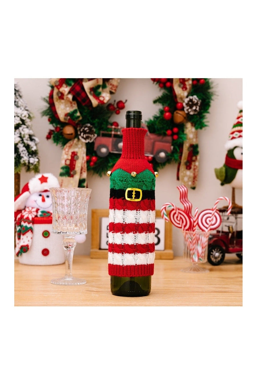 2-Piece Cable-Knit Wine Bottle Covers nicholesgifts