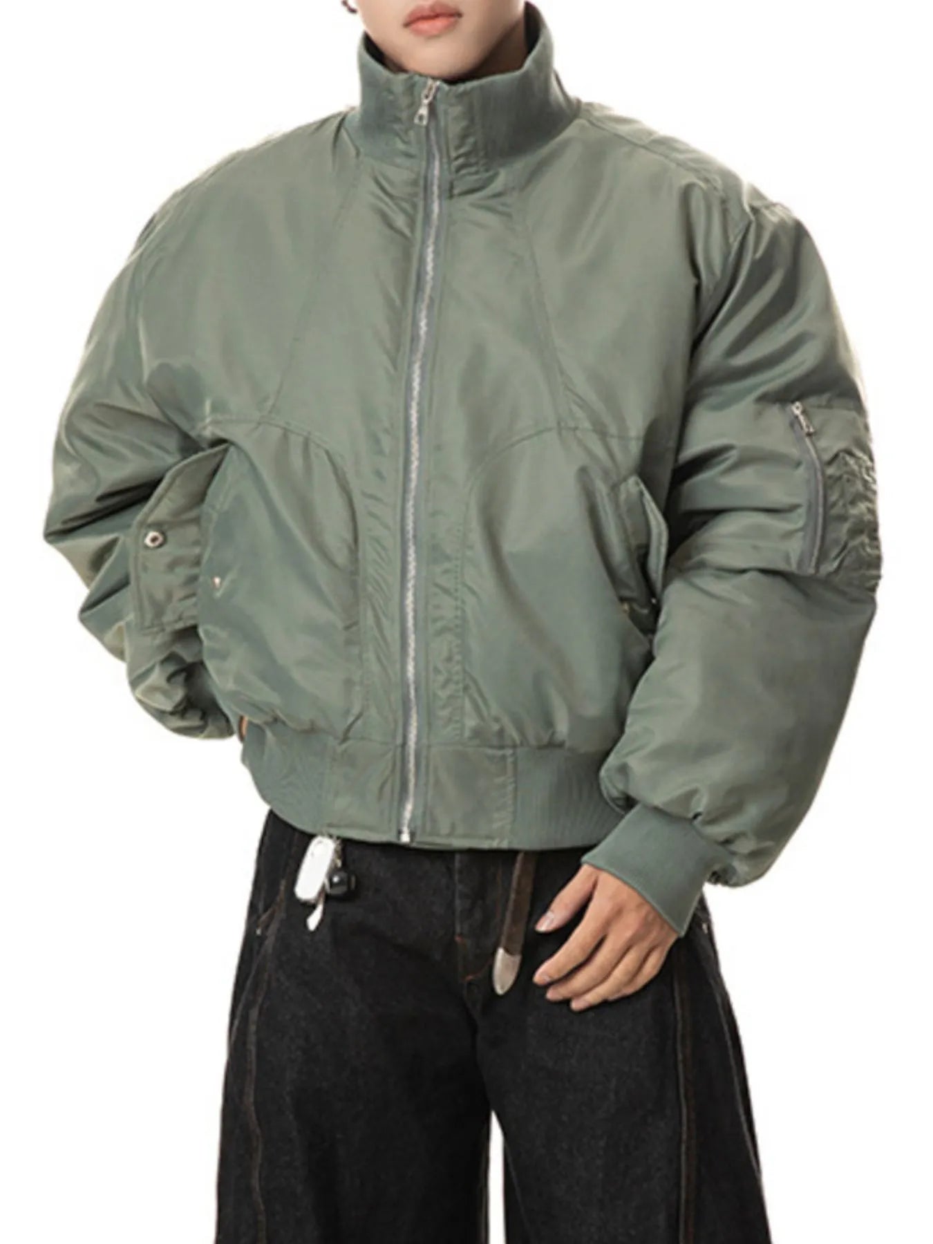 Men's Zip Up Long Sleeve Bomber Jacket NicholesGifts