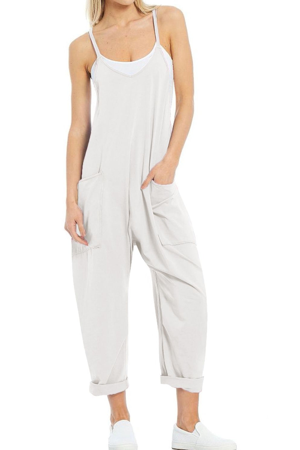 Spaghetti Strap Jumpsuit with Pockets nicholesgifts