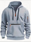 Men's Full Size Half Zip Long Sleeve Hoodie Plus Size nicholesgifts