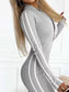 Full Size Stripe Zip-Front Long Sleeve Jumpsuit Plus Size nicholesgifts