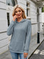 NicholesGifts Women Ribbed Drawstring Long Sleeve Hoodie nicholesgifts