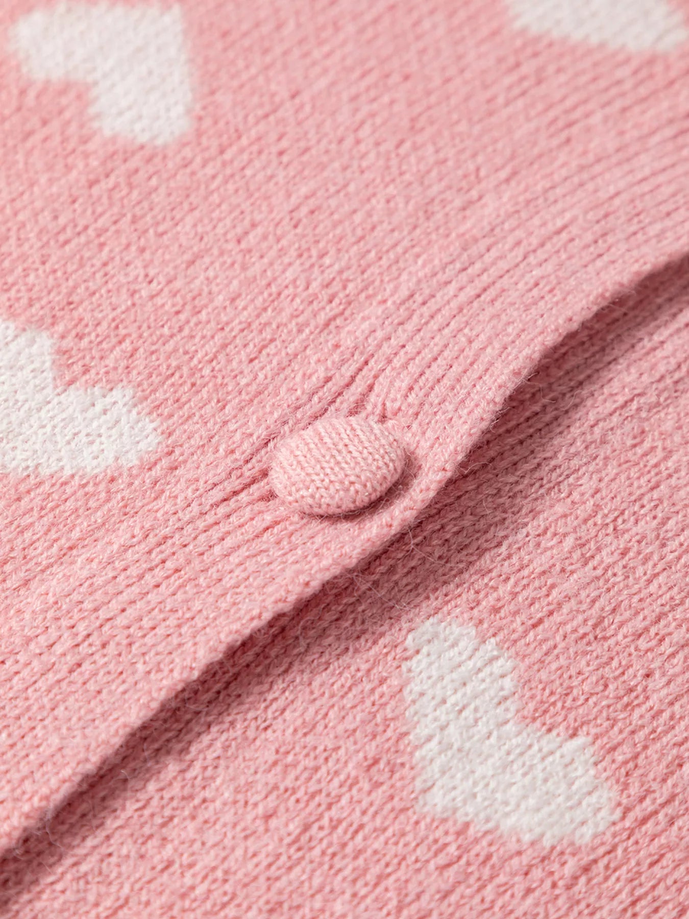 Women Heart Pattern Button Front Cardigan Valentine's Day Sweater nicholesgifts