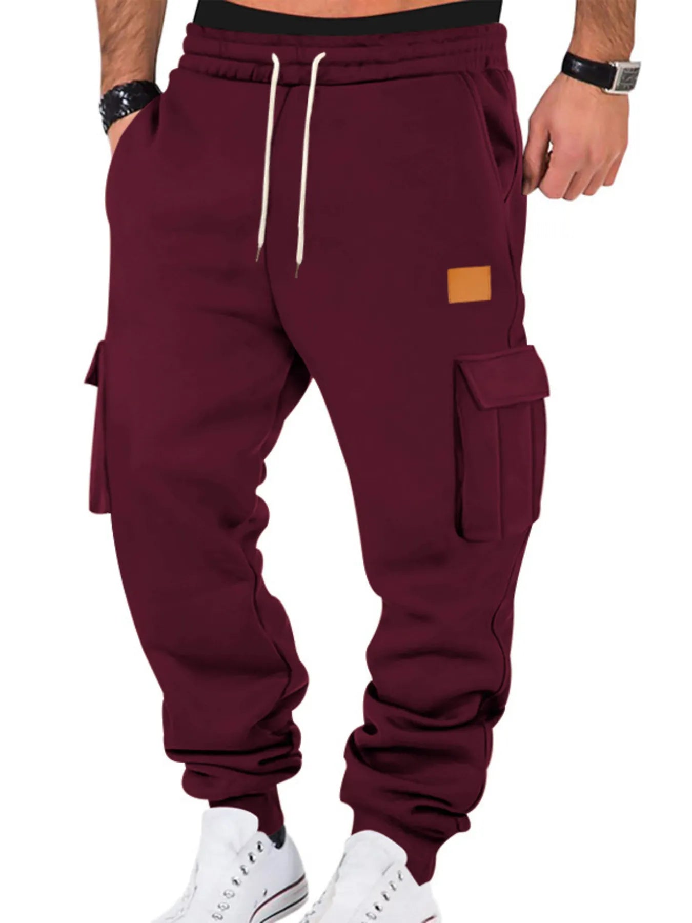 Men's Full Size Drawstring Cargo Jogger Pants Plus Size nicholesgifts