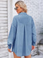 Pocketed Snap Down Dropped Shoulder Denim Shacket nicholesgifts