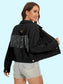 Distressed Distressed Button Up Denim Jacket nicholesgifts